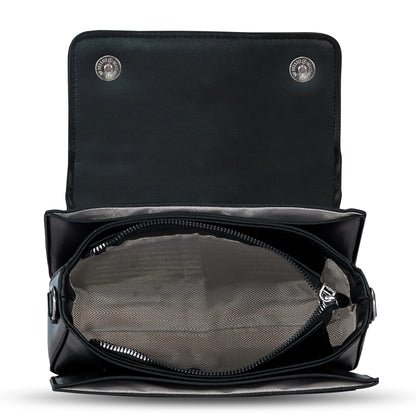 Black Structured Satchel Bag