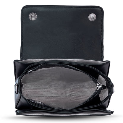 Black Structured Satchel Bag