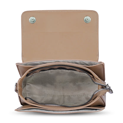 Khaki Structured Satchel Bag