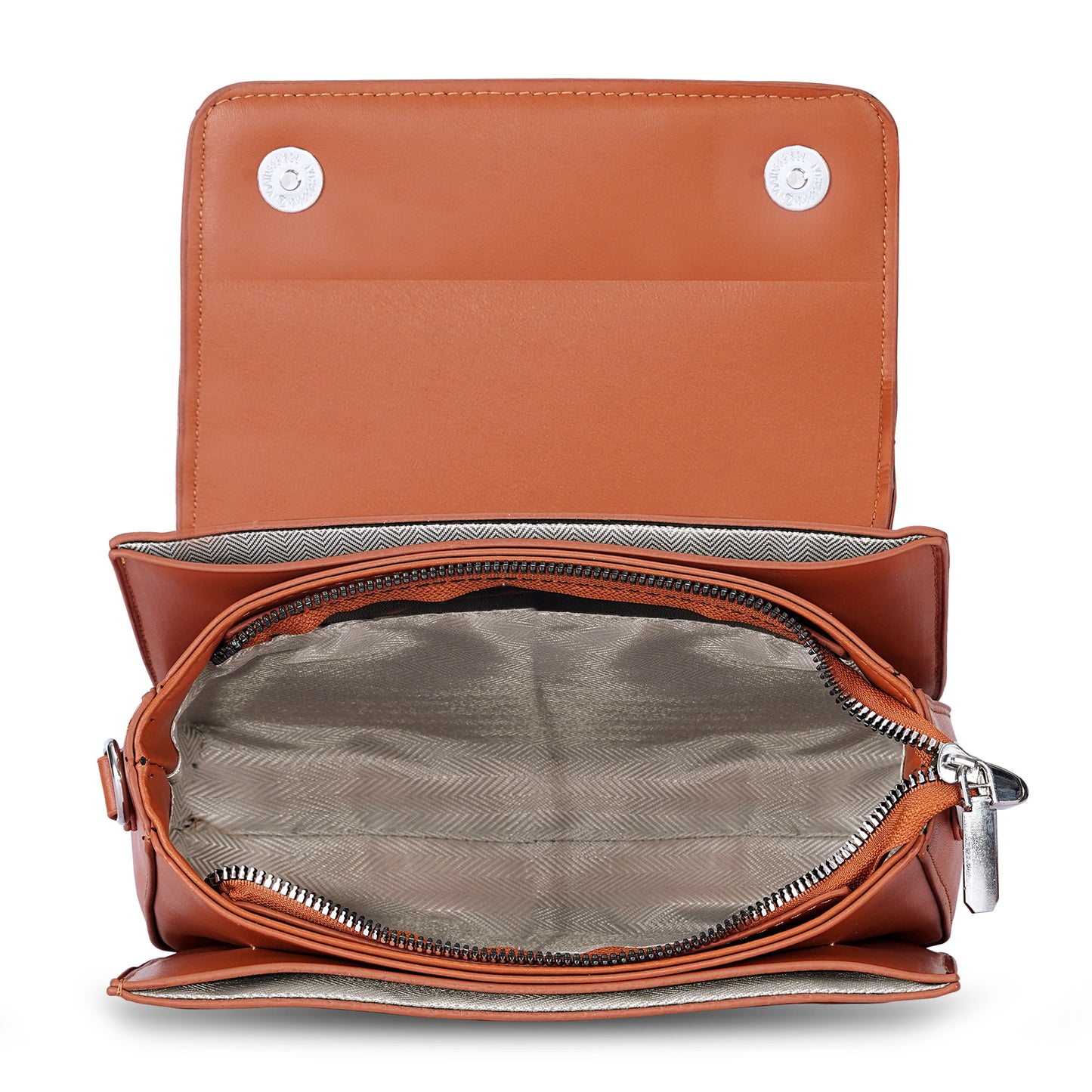 Tan Structured Satchel Bag