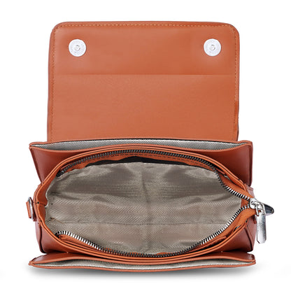Tan Structured Satchel Bag