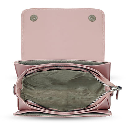 Pink Structured Satchel Bag