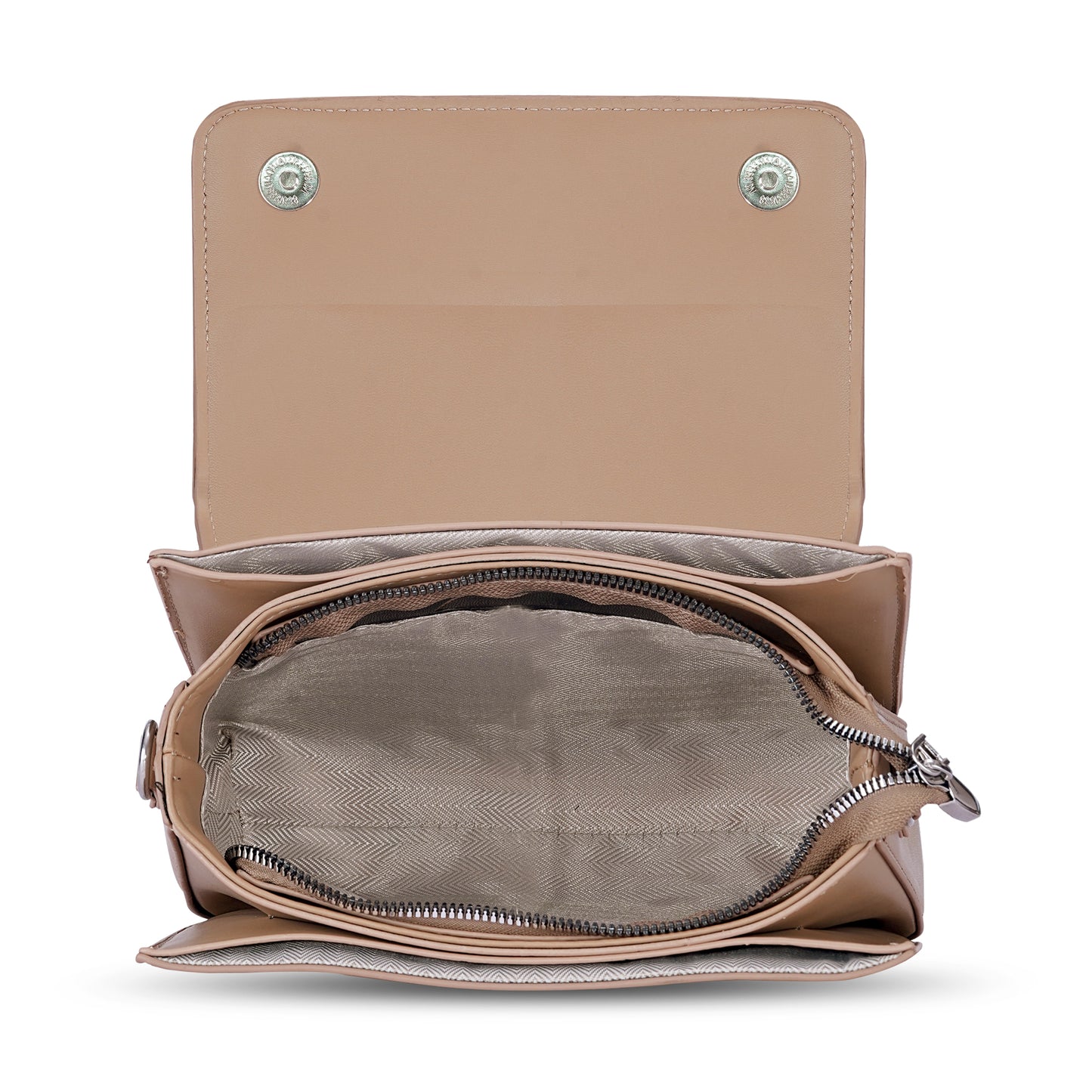 Khaki Structured Satchel Bag