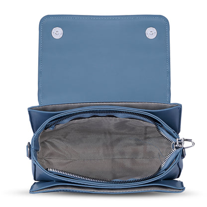 Blue Structured Satchel Bag