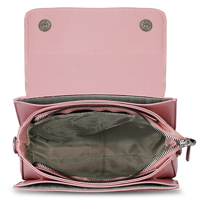 Pink Structured Satchel Bag