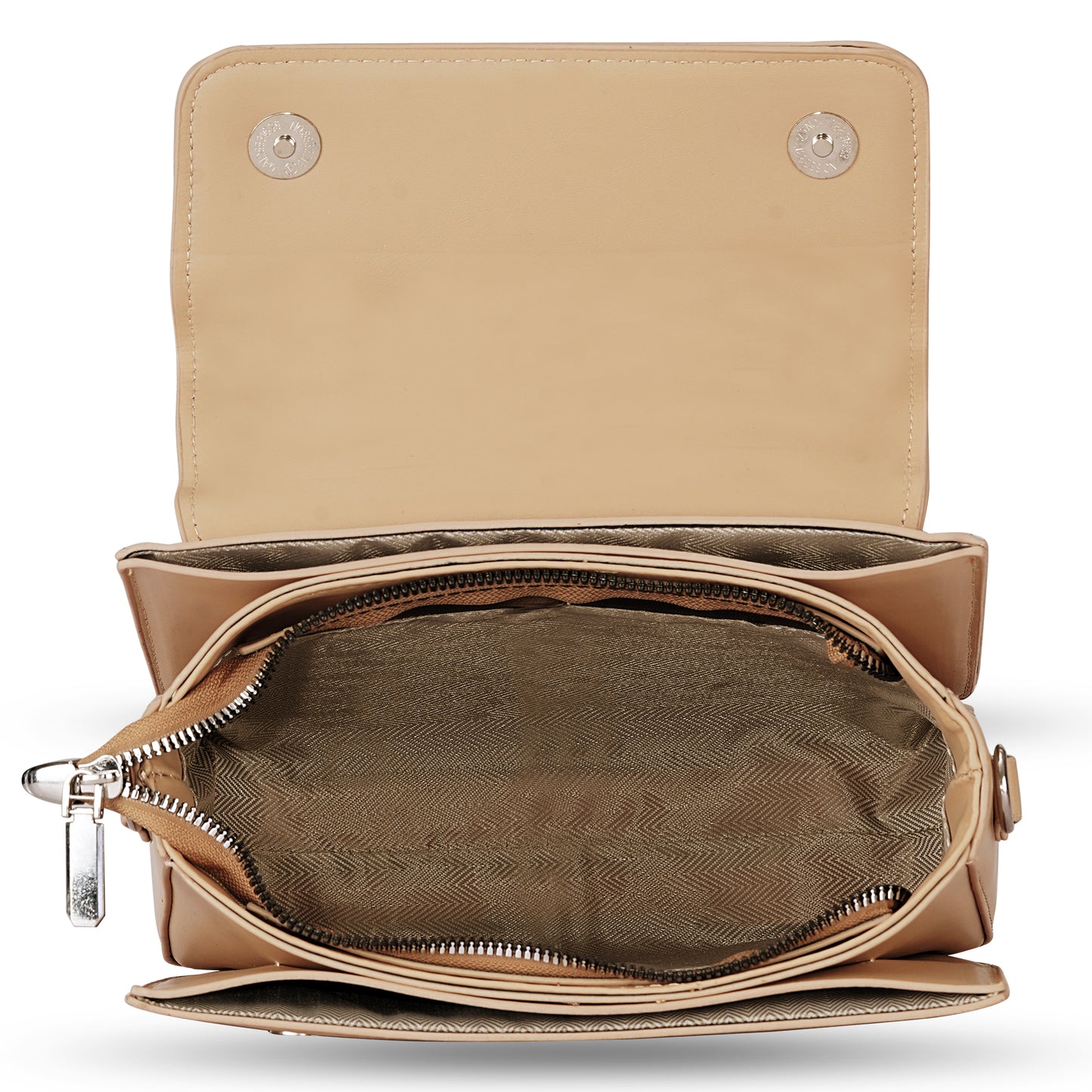Khaki Structured Satchel Bag